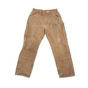 VTG  Carhartt B01 BRN Double Knee Canvas Pants 33 X 30 USA Made